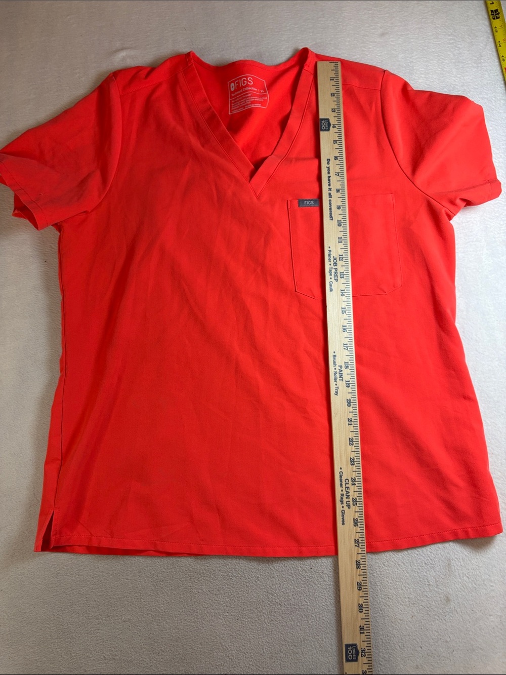 Figs Women’s V-Neck Scrub Top - Bright Red